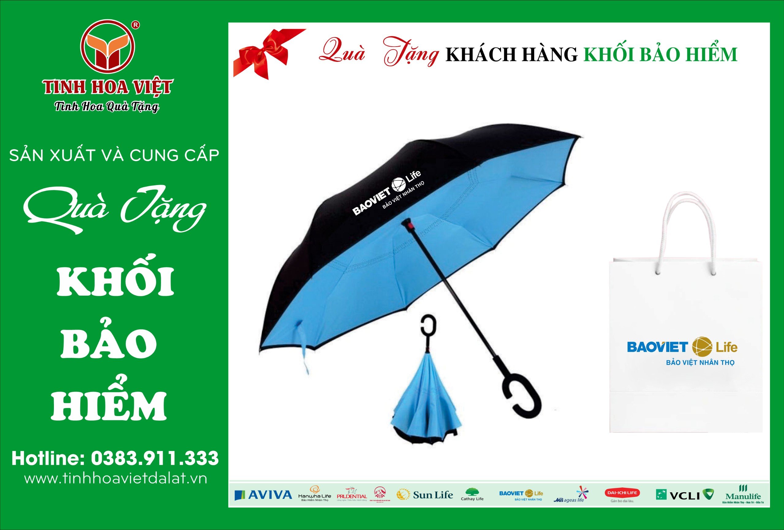 ô dù quà tặng khối bảo hiểm
