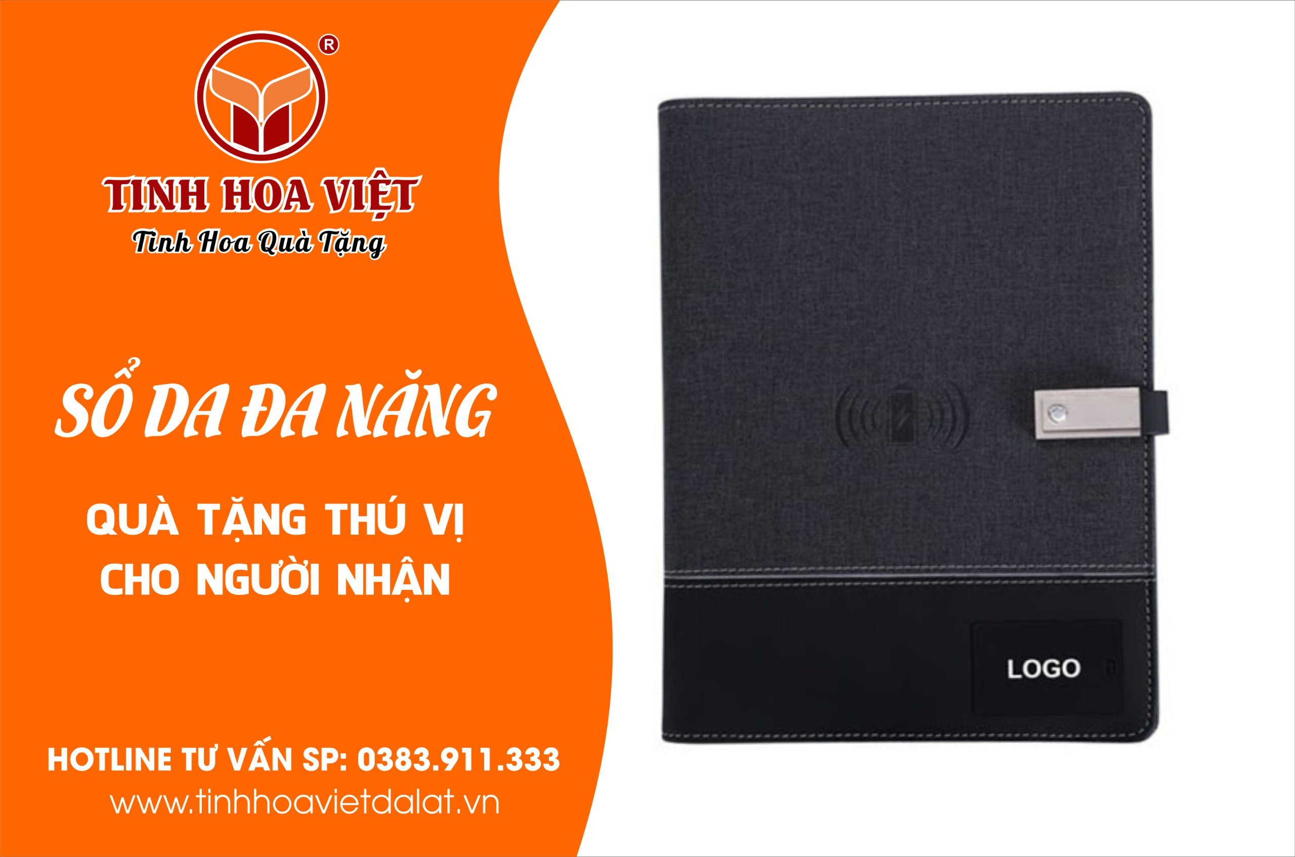 sổ da kèm sạc
