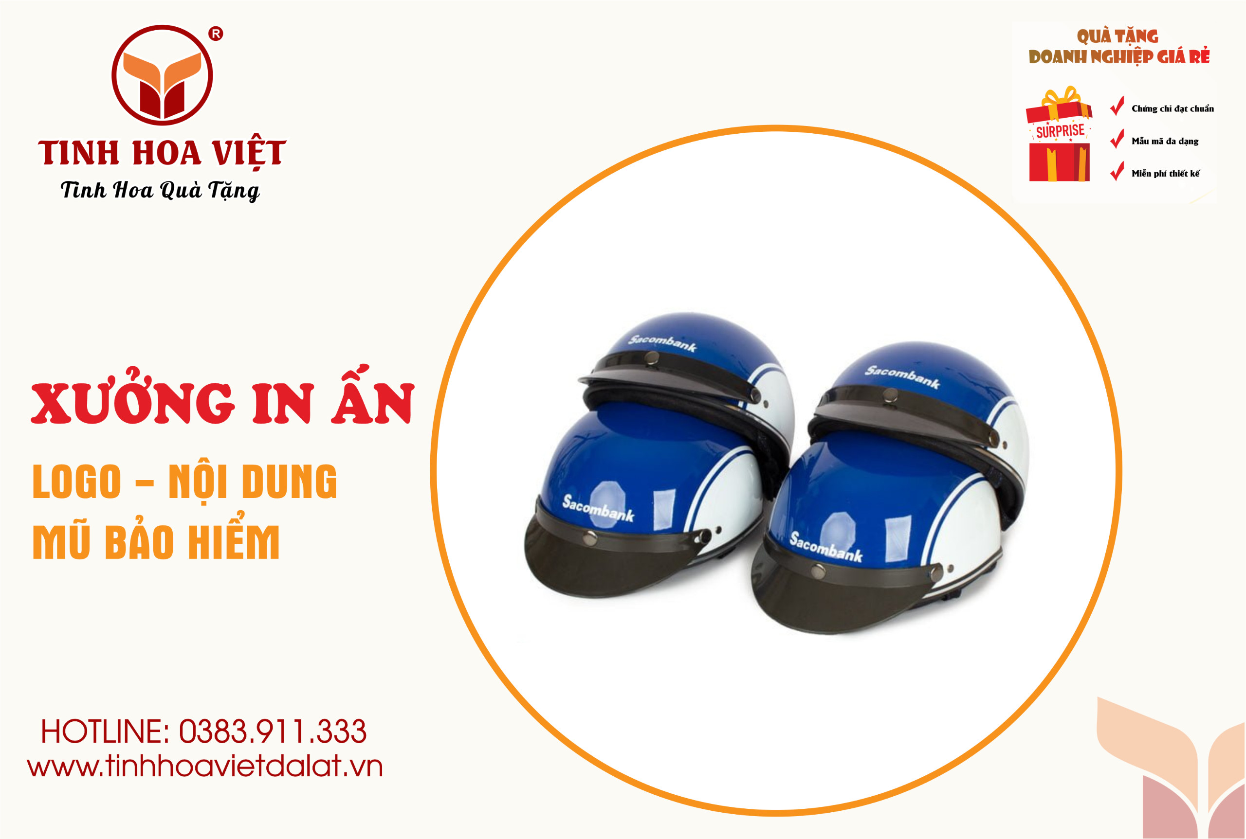 in ấn cung cấp mũ bảo hiểm tại đà lạt và khu vực phía nam