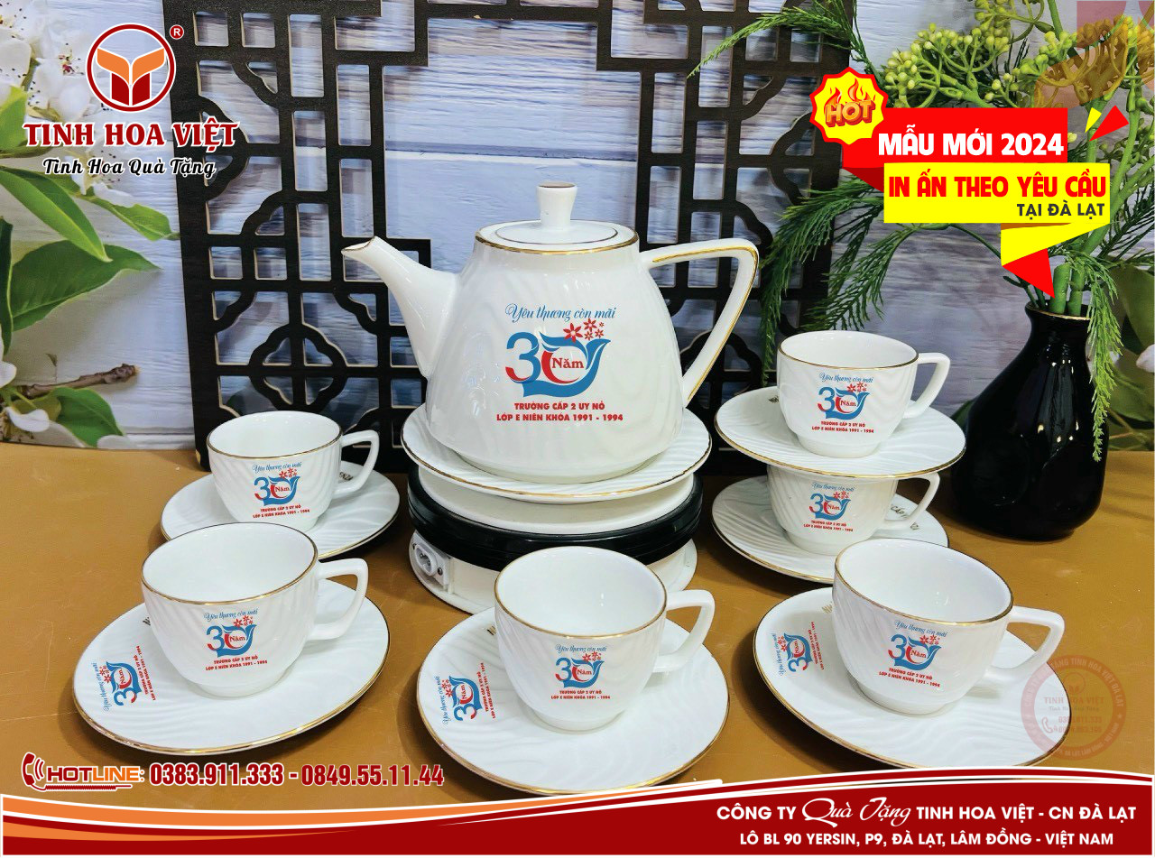 mẫu ấm chén đẹp quà tặng đại hội đảng bộ các cấp nhà nước 