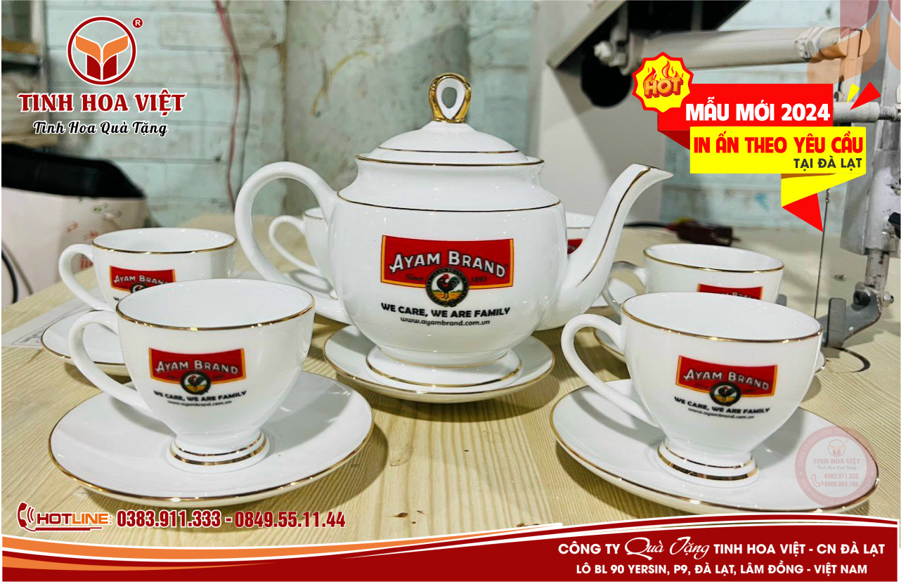 mẫu ấm chén đẹp quà tặng đại hội đảng bộ các cấp nhà nước 