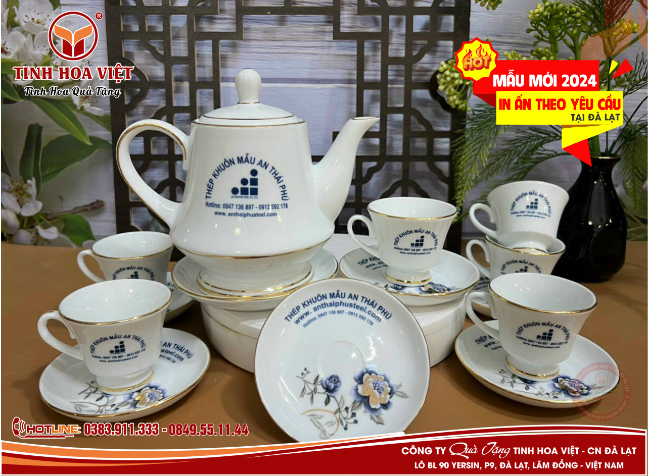 ấm chén viền kim đẹp
