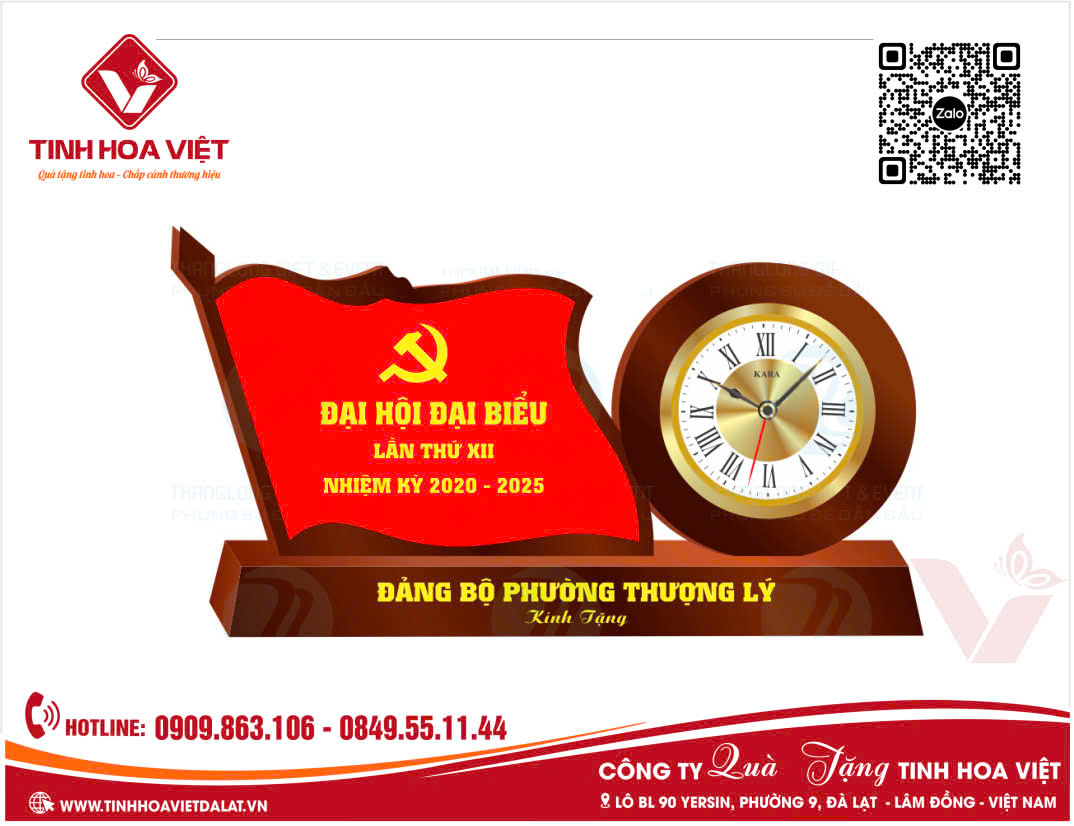 Biểu Trưng Đồng Hồ Để Bàn – Quà Tặng Đại Hội Đảng Bộ 2025 - 2030