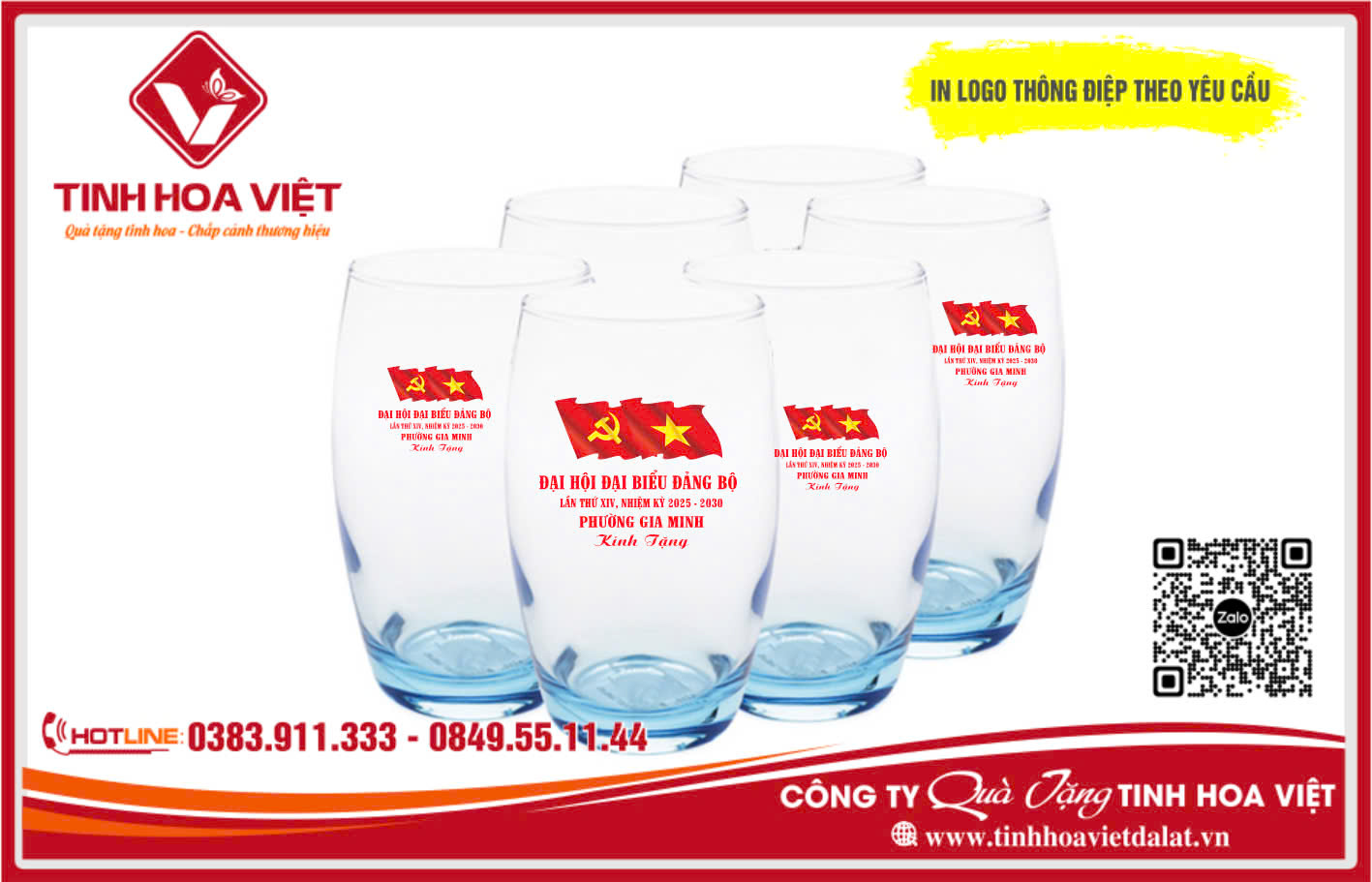 👉 CÔNG TY QUÀ TẶNG TINH HOA VIỆT   NHÀ SẢN XUẤT VÀ CUNG CẤP QUÀ TẶNG DOANH NGHIỆP ĐẠI HỘI UY TÍN DẪN ĐẦU PHÍA NAM VỚI TRÊN 10 NĂM KINH NGHIỆM  Chuyên Cung Cấp in ấn các loại quà tặng gốm sứ, bình cốc thủy tinh, biểu trưng pha lê...vv Các Loại Quà tặng Doanh Nghiệp Đại Hội  Đảng Bộ, Đại hội các cấp nhà nước và Sự Kiện Lớn Khu Vực Đà Lạt Và Các Tỉnh Thành Phía Nam. Với Trên 10 Năm Kinh Nghiệm Nhà Xưởng Sản Xuất Quy Mô. Nguồn nhân lực chất lượng cao. Hệ thống chi nhánh trải rộng Khắp Các tỉnh thành phía Nam Sẽ Là Lựa chọn đúng đắn của Quý Khách Hàng Doanh Nghiệp Và Nhà Nước Để Làm Đơn Vị cung cấp quà Tặng, Tặng Phẩm Vinh Danh Cho Các Sự Kiện Lớn!  🏛 Địa chỉ : LÔ BL 80 KQH YERSIN - PHƯỜNG 9 - THÀNH PHỐ ĐÀ LẠT, LÂM ĐỒNG  📲 Hotline : 0909863106 - 0849.55.11.44 - 0383.911.333  👉 Zalo        : Ấn Click Để Kết Nối Zalo Nhanh  👉 Website : https://www.tinhhoavietdalat.vn  👉 Youtube Channel  : https://www.youtube.com/@tinhhoaviet-cndalat  👉 Fanpage Channel : https://www.facebook.com/tinhhoavietdalat