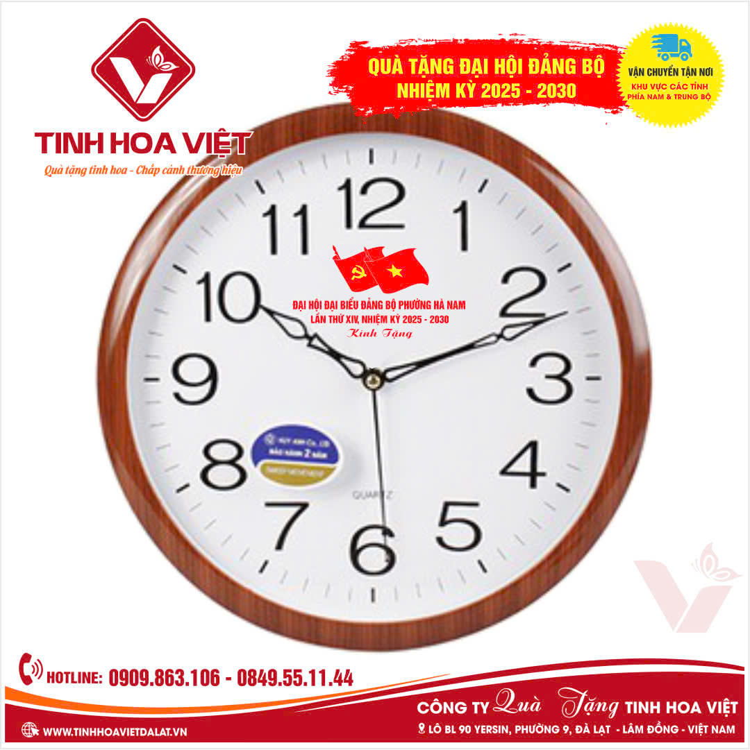 Đồng Hồ Treo Tường In Logo Quà Tặng Sự Kiện Ý Nghĩa