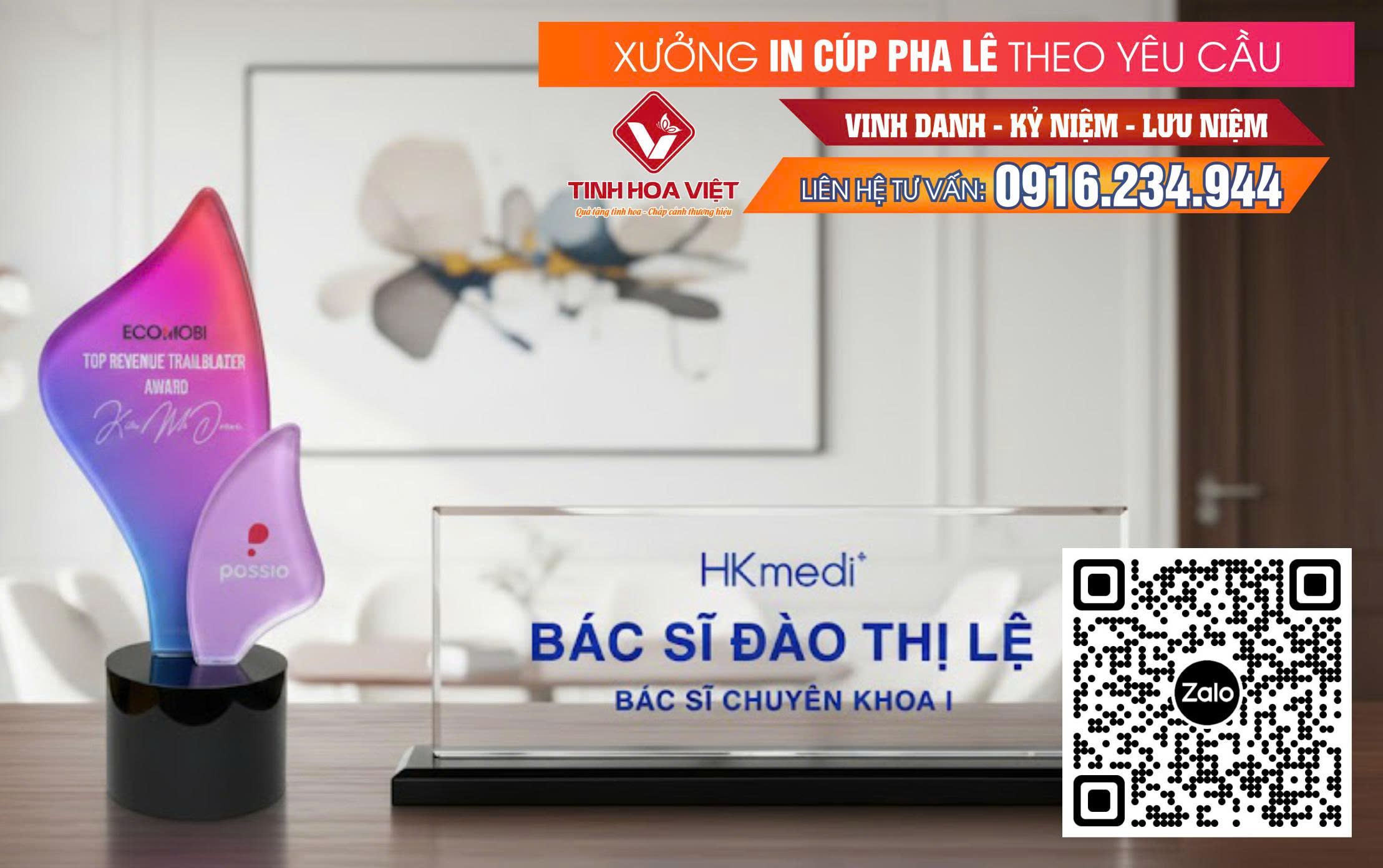 Đặt làm cúp pha lê theo yêu cầu – giao nhanh miền Nam & Trung Bộ