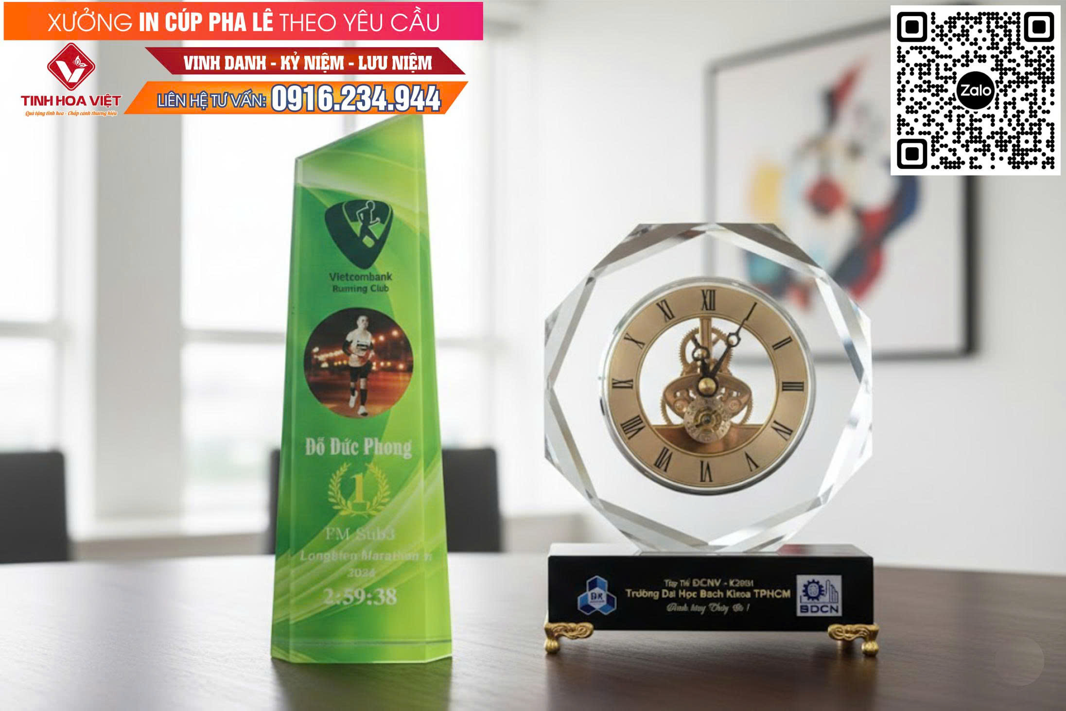 Xưởng In Cúp Pha Lê Theo Yêu Cầu Miền Nam & Trung Bộ