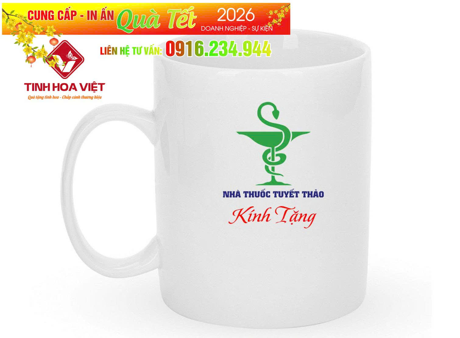 Ly sứ in logo doanh nghiệp | Quà tặng marketing hiệu quả