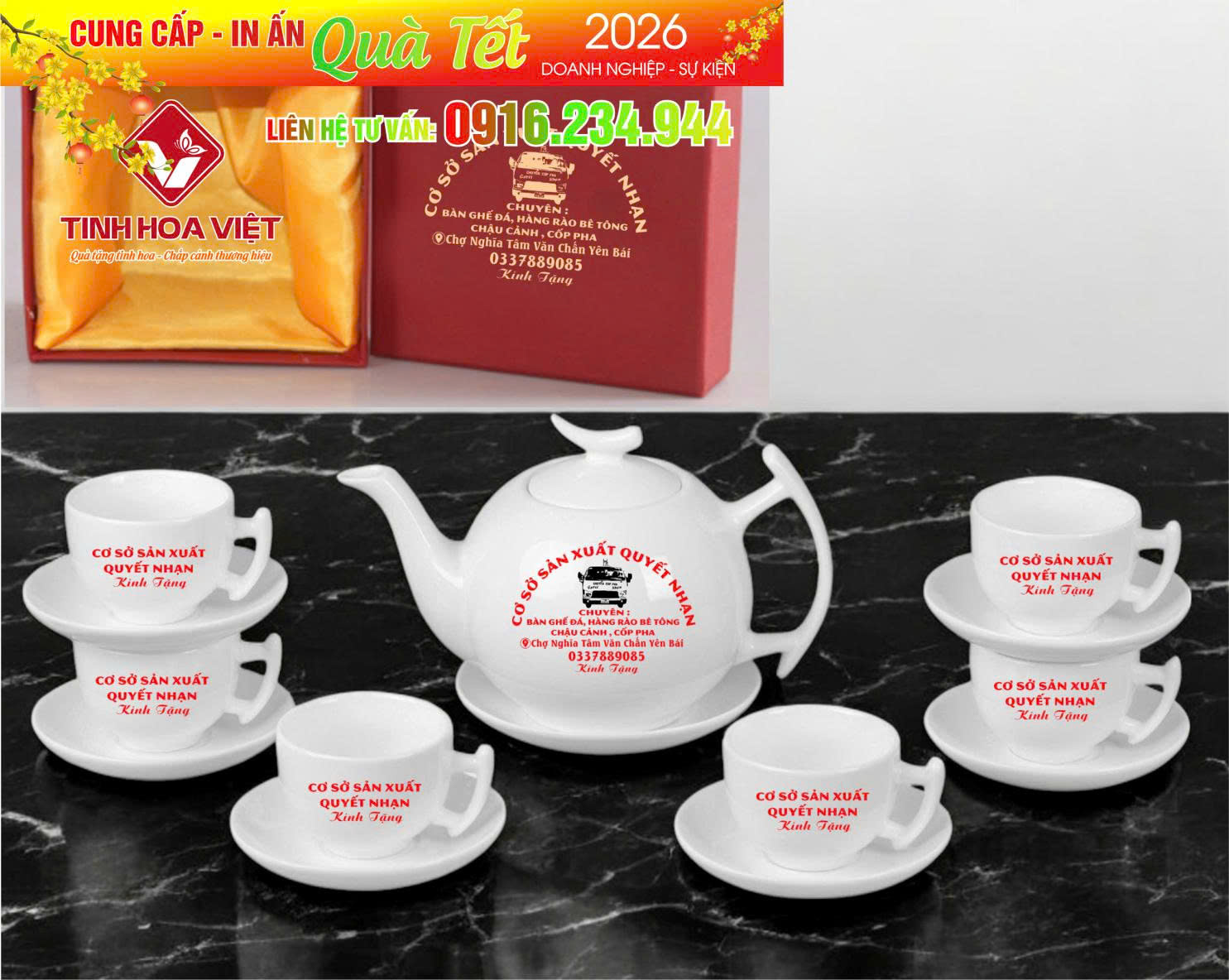 Đặt quà tặng doanh nghiệp in logo uy tín | Gốm sứ cao cấp