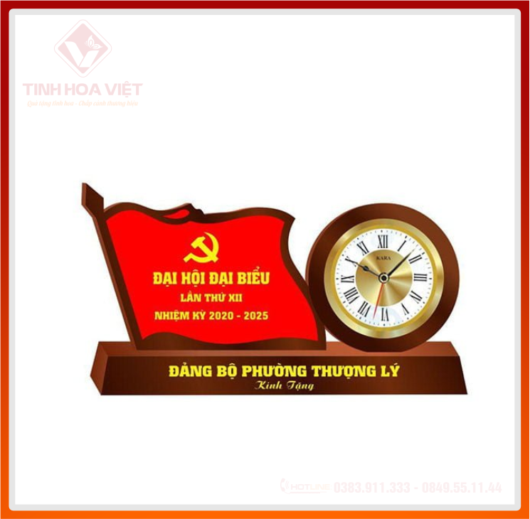 Đồng Hồ Để Bàn Quà Tặng Đại Hội Đảng Bộ 2025 - 2030