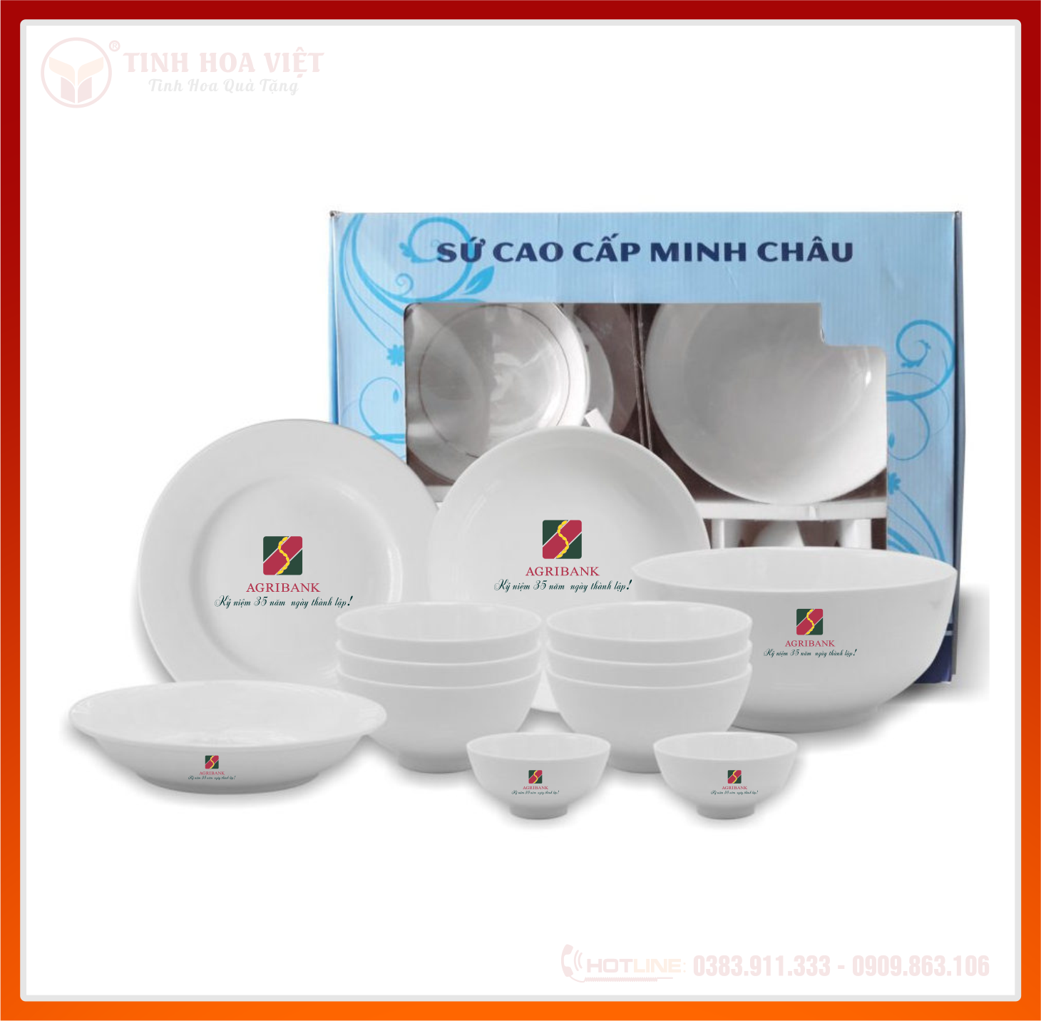 bộ bát đĩa sứ minh châu
