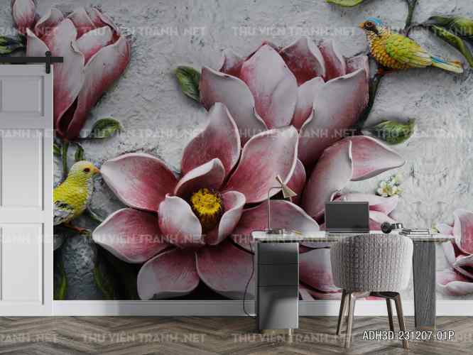 Tranh dán tường trang trí hoa 1