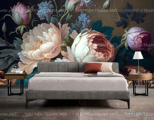 Tranh dán tường trang trí hoa 1