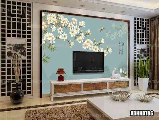Tranh dán tường hoa đào 1