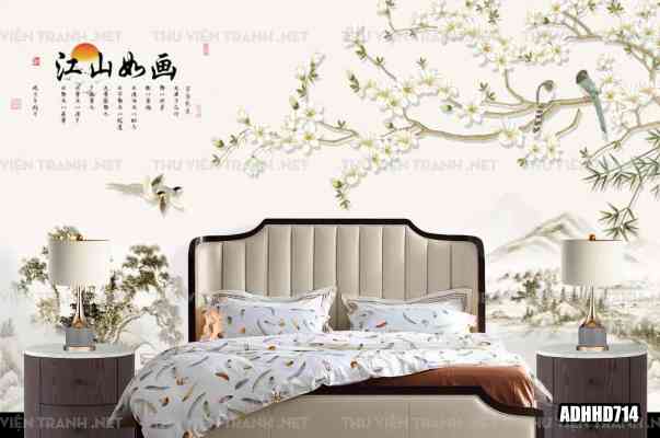 Tranh dán tường hoa đào 1