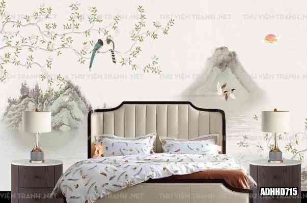 Tranh dán tường hoa đào 1