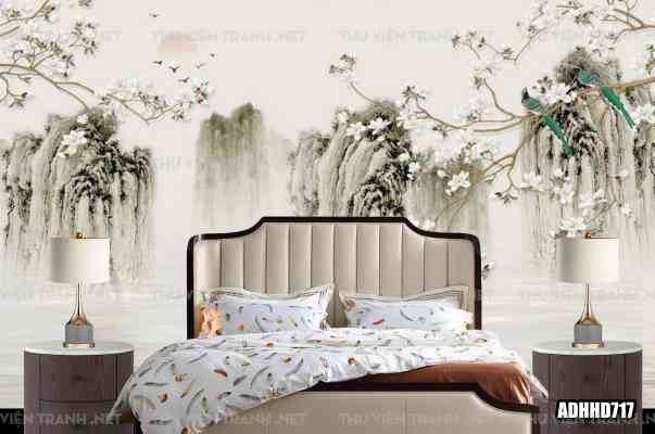 Tranh dán tường hoa đào 1