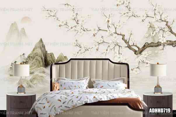 Tranh dán tường hoa đào 1