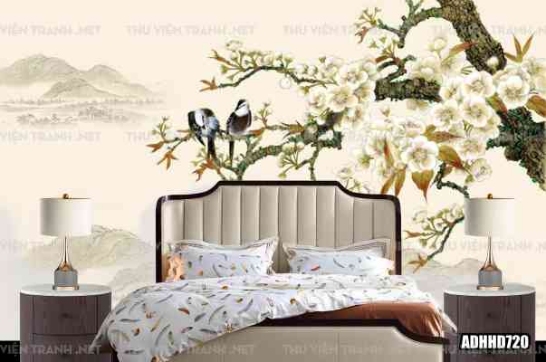 Tranh dán tường hoa đào 1