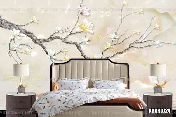 Tranh dán tường hoa đào 1