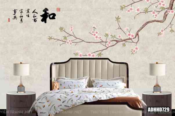 Tranh dán tường hoa đào 1
