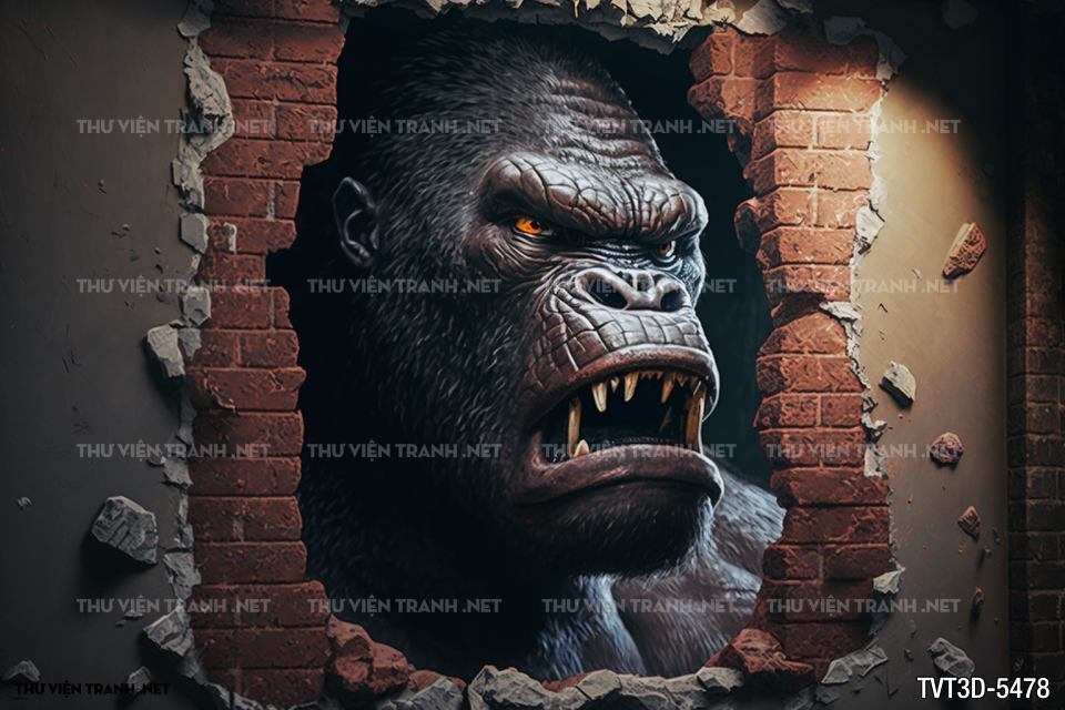 Tranh dán tường 3D Kingkong