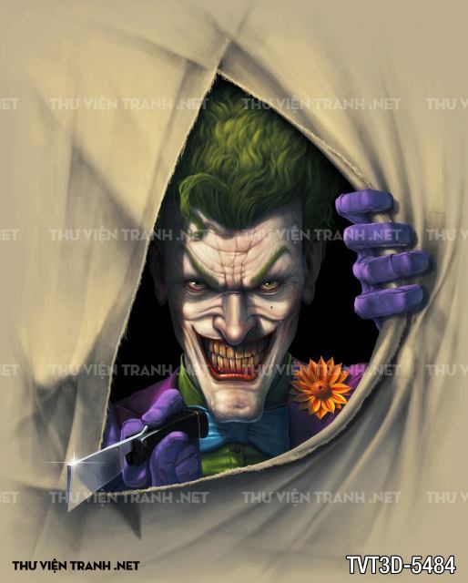 Tranh dán tường 3D chú hề Joker