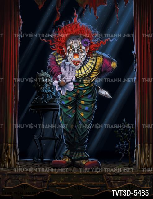 Tranh dán tường 3D chú hề Joker