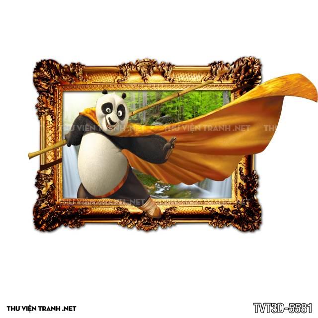 Tranh dán tường 3D gấu trúc Panda