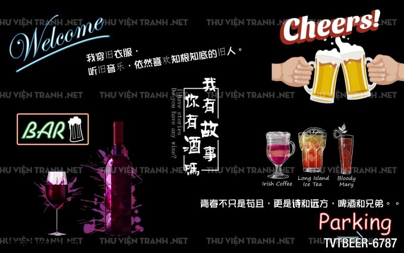 Tranh Quán Beer- tranh dán tường quán Bia