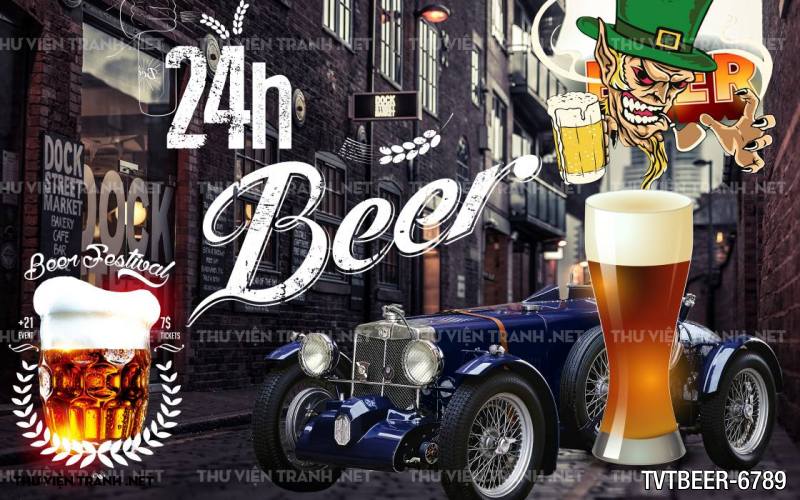 Tranh Quán Beer- tranh dán tường quán Bia
