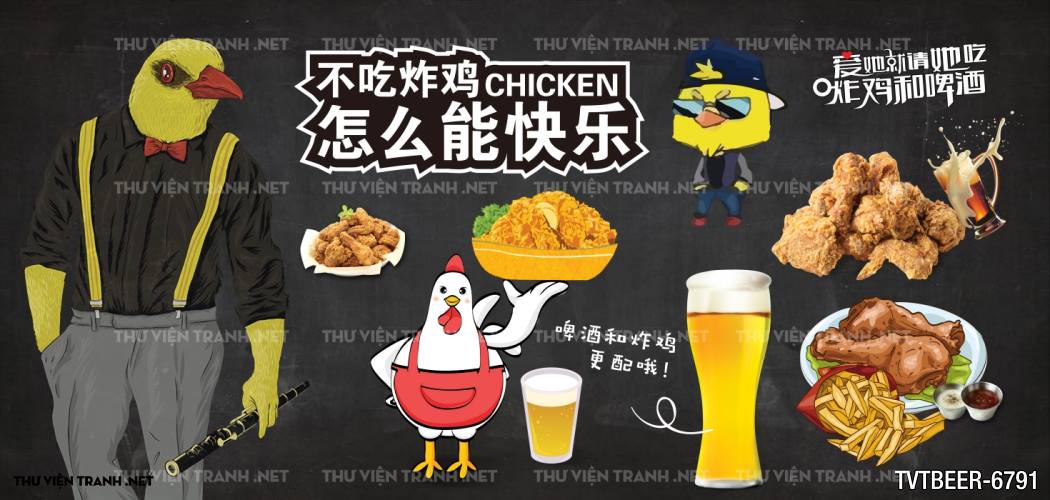 Tranh Quán Beer- tranh dán tường quán Bia