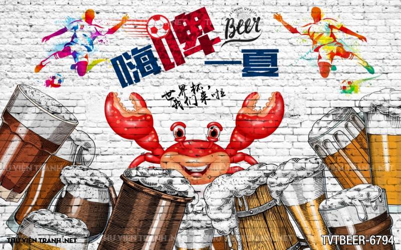Tranh Quán Beer- tranh dán tường quán Bia