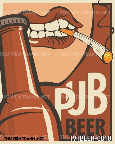 Tranh Quán Beer- tranh dán tường quán Bia