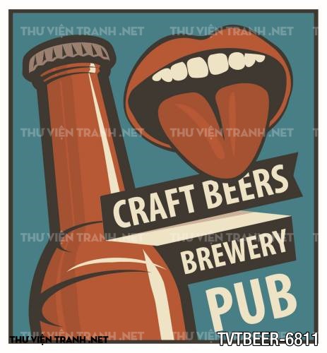 Tranh Quán Beer- tranh dán tường quán Bia