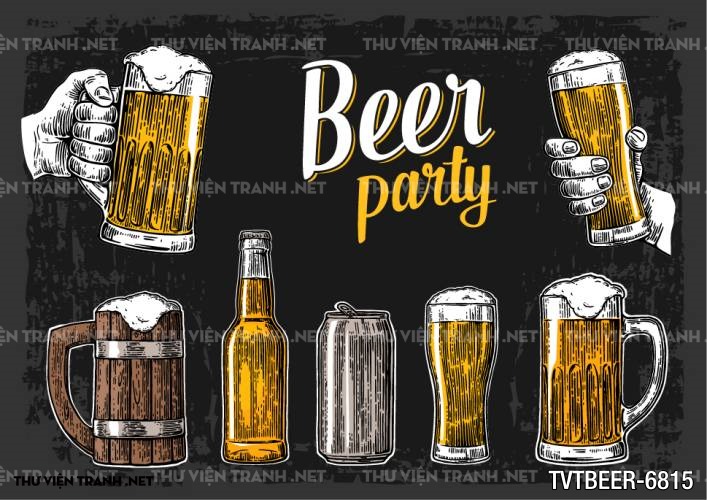 Tranh Quán Beer- tranh dán tường quán Bia