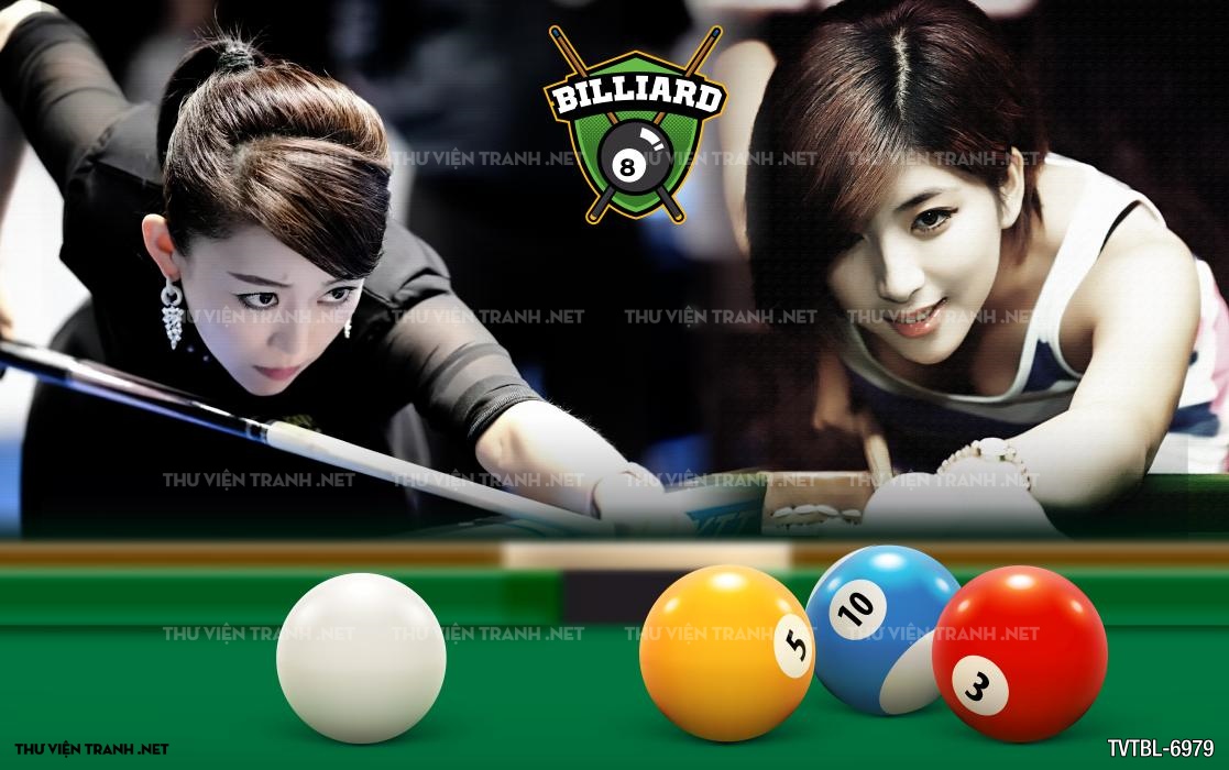 Tranh Bida- Billiards- quán Bi-A