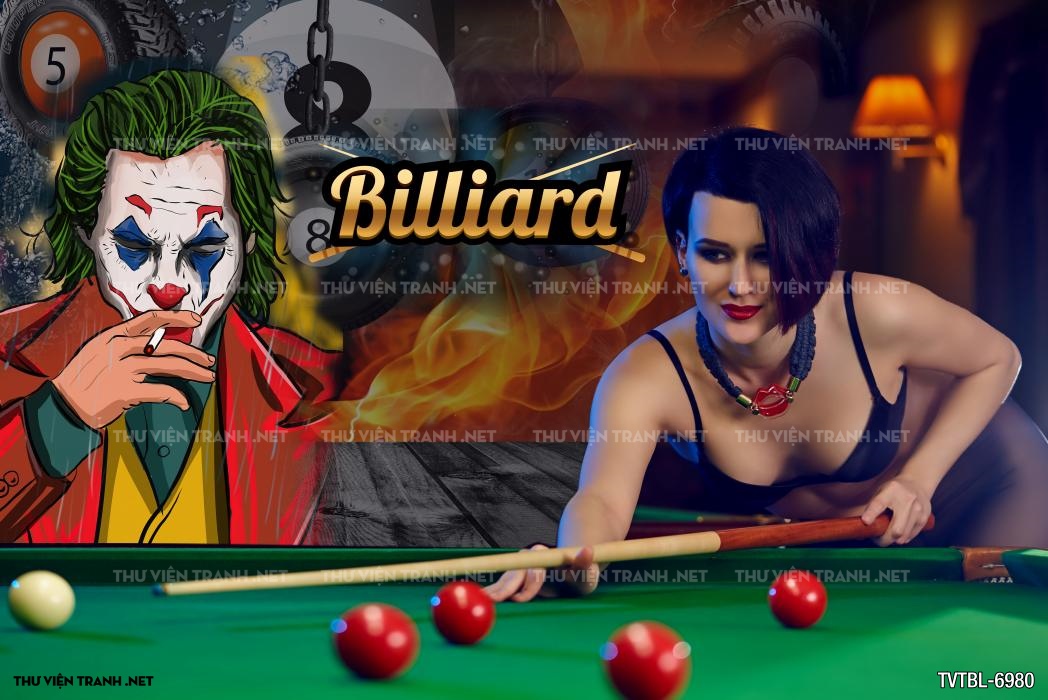 Tranh Bida- Billiards- quán Bi-A