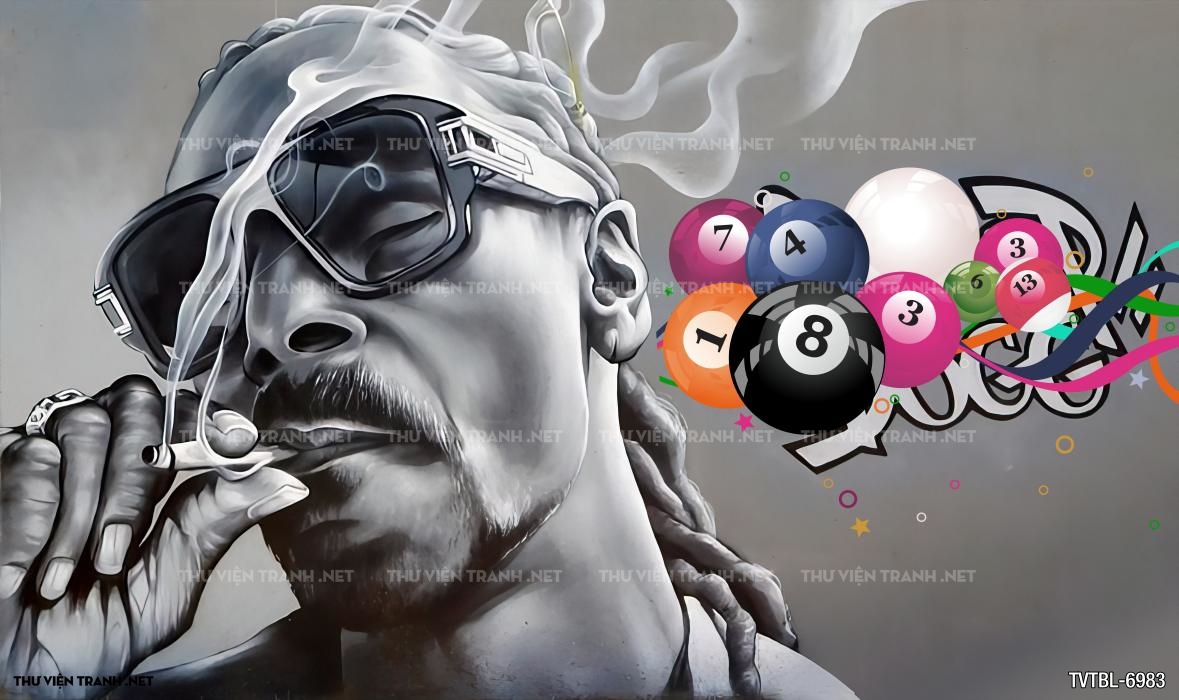 Tranh Bida- Billiards- quán Bi-A