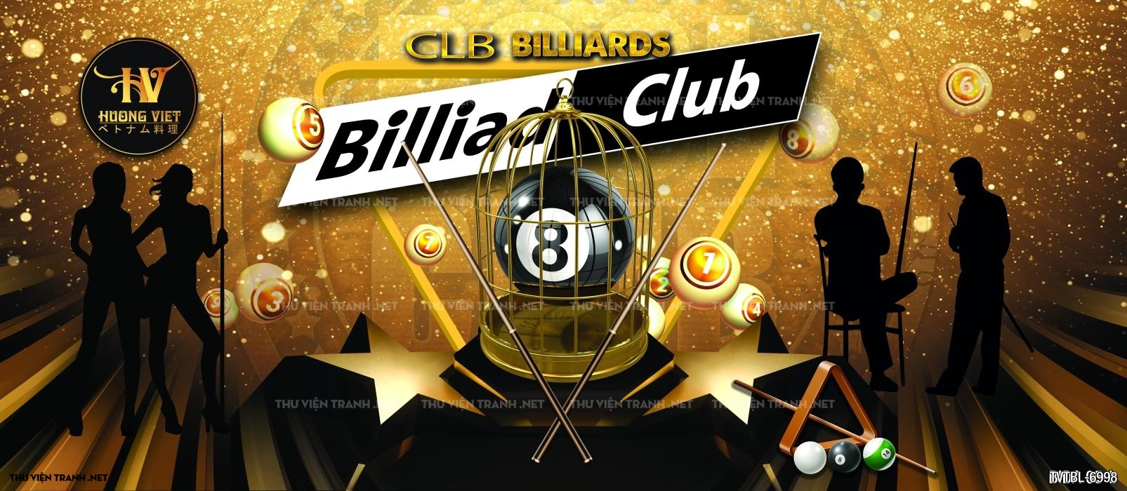 Tranh Bida- Billiards- quán Bi-A