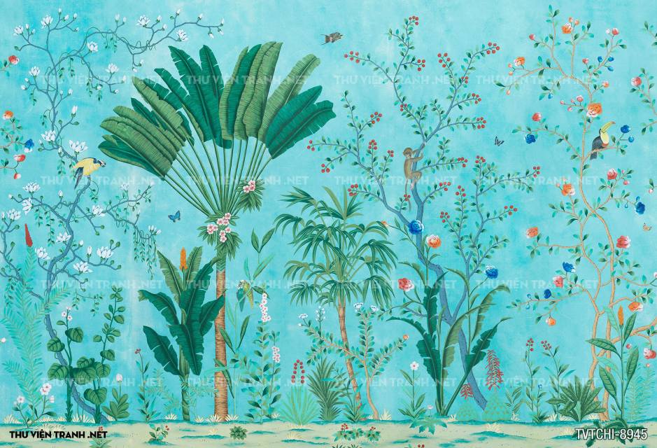 Tranh dán tường Chinoiseries - Wallpaper Chinoiseries