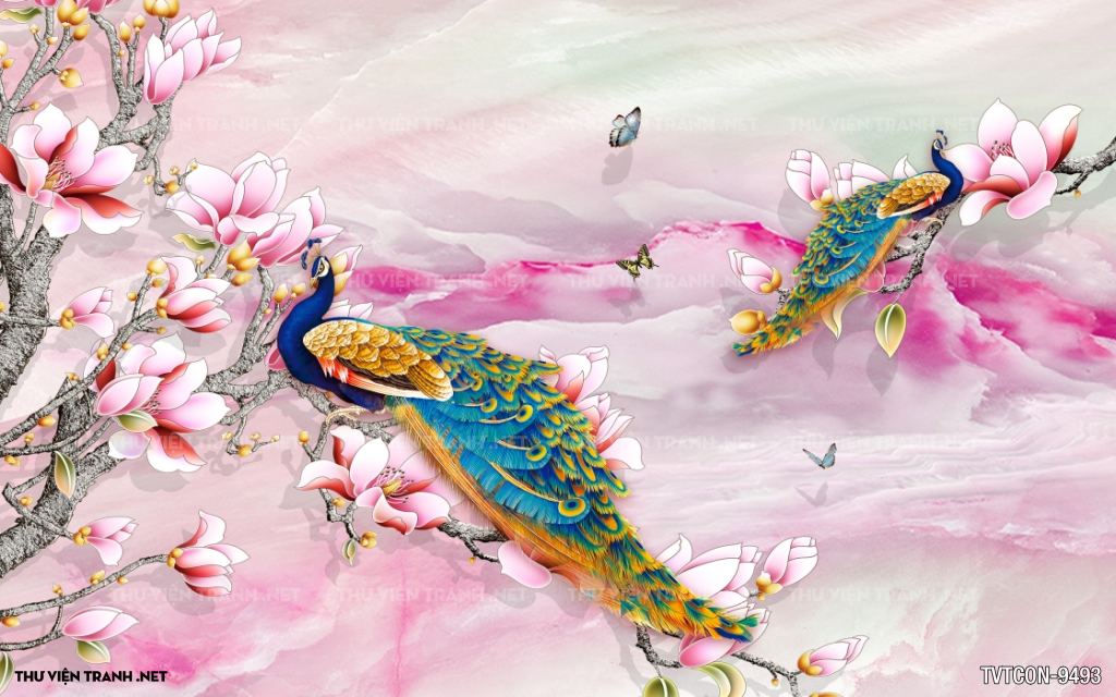 Tranh Chim Công-Peacock