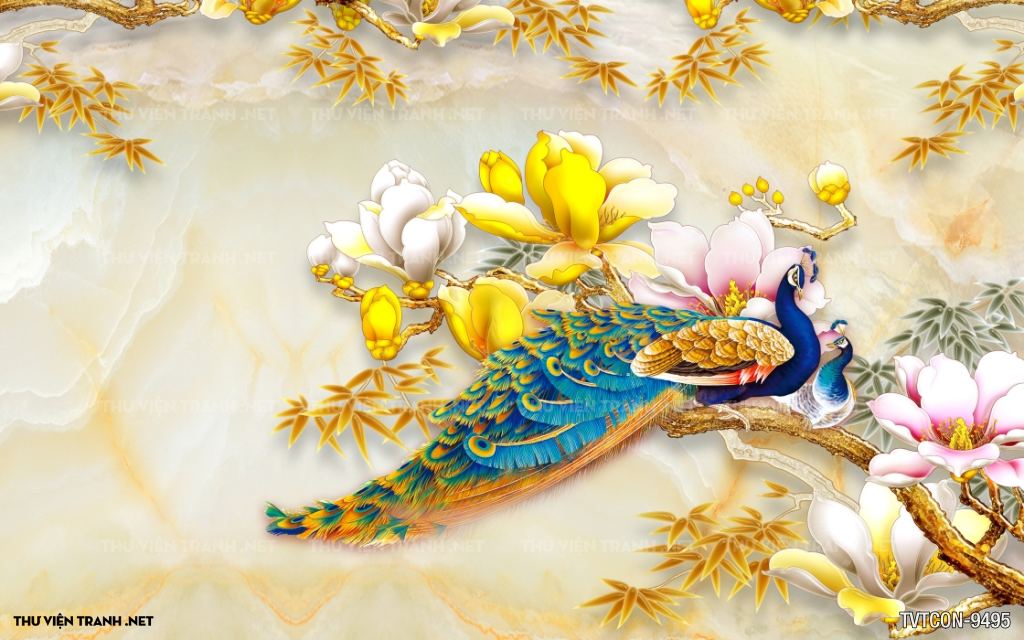 Tranh Chim Công-Peacock