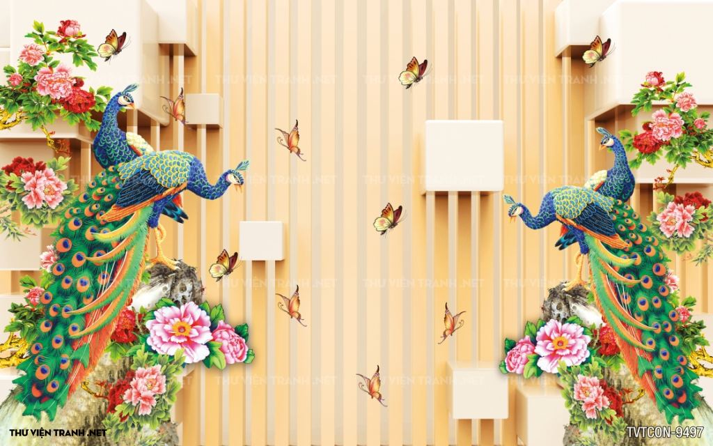Tranh Chim Công-Peacock