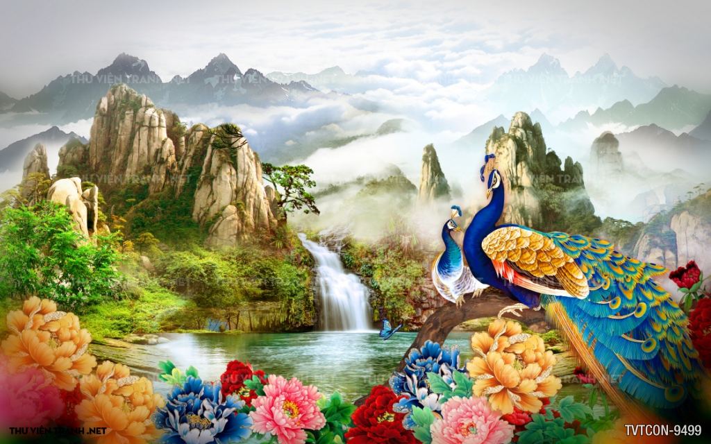 Tranh Chim Công-Peacock