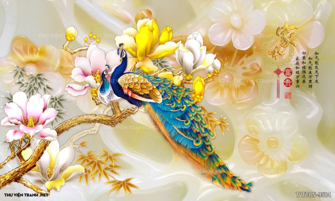 Tranh Chim Công-Peacock