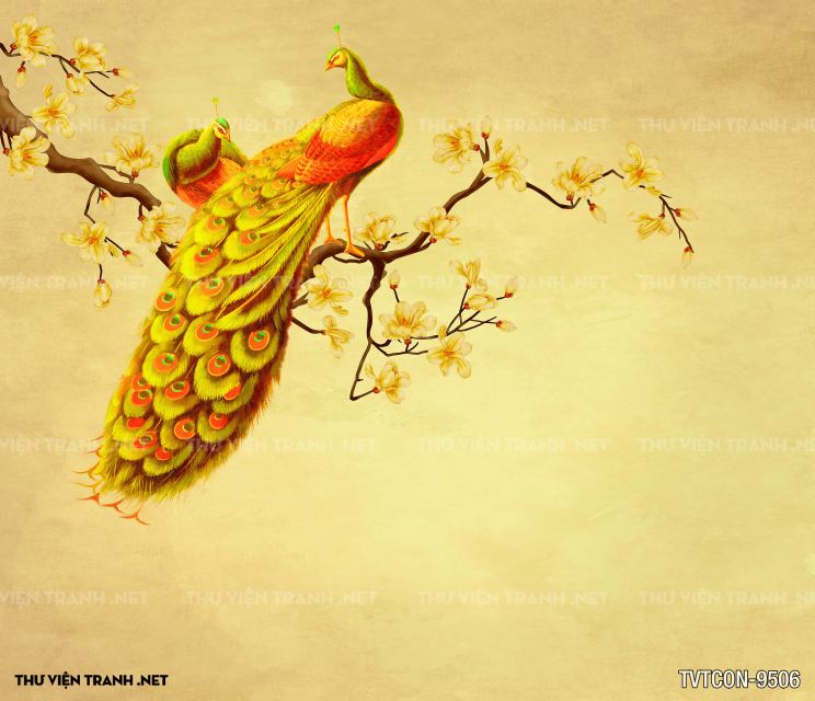 Tranh Chim Công-Peacock