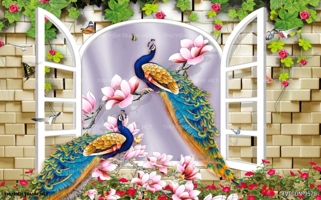 Tranh Chim Công-Peacock