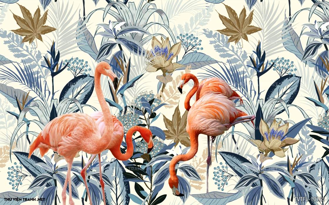 Tranh chim hồng hạc- Flamingo