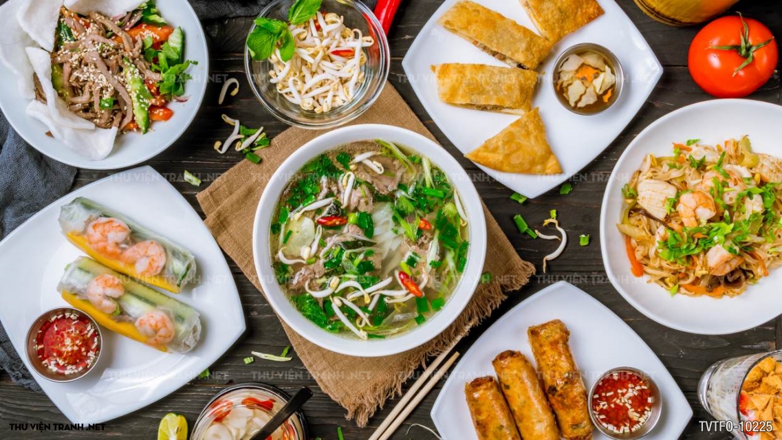 Tranh dán tường quán ăn- các món ăn vặt